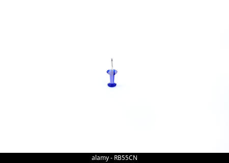Picture of paper pin. Isolated on the white background. Stock Photo