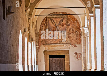 Italy Basilicata Montescaglioso Abbey of San Michele Arcangelo Chiostro cloister fresco San Michele Arcangelo Stock Photo