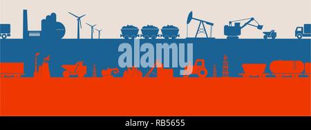 Energy and Power icons set. Header banner Stock Vector