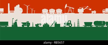Energy and Power icons set. Header banner Stock Vector
