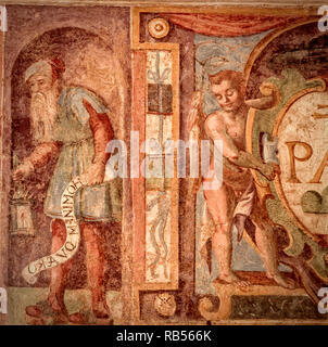 Italy Basilicata Montescaglioso San Michele abbey-library of the abbot frescoes Stock Photo