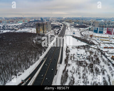 Moscow suburb. The view from the birds flight Stock Photo