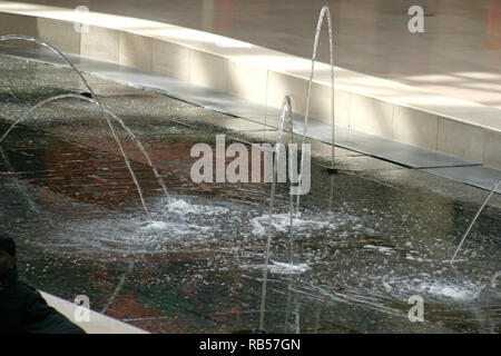 Cleveland, OH, USA. The dancing water fountains on the Avenue of  Tower City Center. Stock Photo