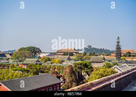 Ancient royal palaces of the Forbidden City in Beijing,China Stock Photo
