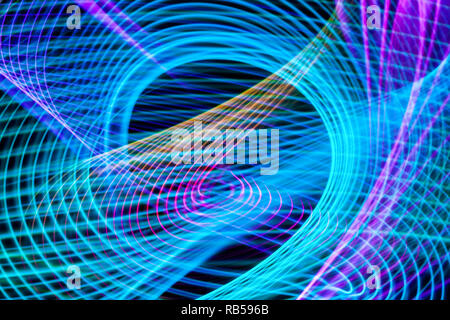 Abstract background of colored blue, pink and purple stripes. The concept of geometric aesthetics. Stock Photo
