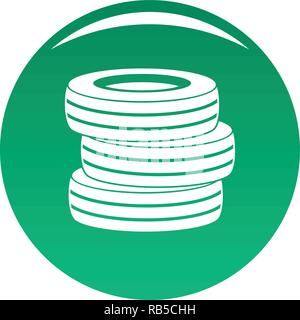 Tire fitting icon. Simple illustration of tire fitting vector icon for any design green Stock Vector