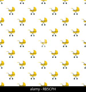 Modern baby carriage pattern seamless vector repeat for any web design Stock Vector