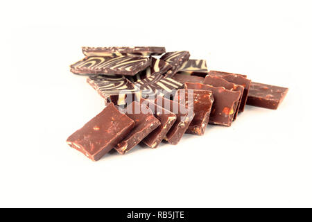 close up. slices of chocolate dessert .isolated on white.photo w Stock Photo