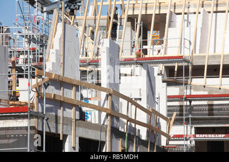 Scaffolding, construction site, shell, house, Bremen, Germany, europe Stock Photo