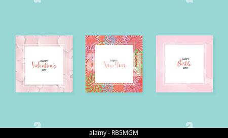 Creative valentine's day card vector illustration. greeting card. Banner template elegant background. Gift card. Posters. Brochure advertising. Sellin Stock Vector