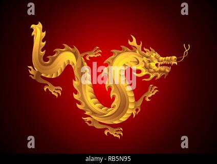 Illustration of Chinese dragon. Stock Vector