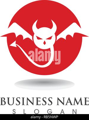 Devil logo vector icon template Stock Vector