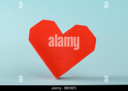 Big red 3D paper heart Stock Photo