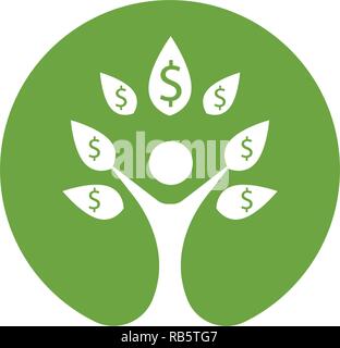 Tree green people identity card vector logo template Stock Vector
