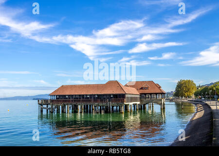 bathing hut, Rorschach, St. Gallen, Switzerland Stock Photo