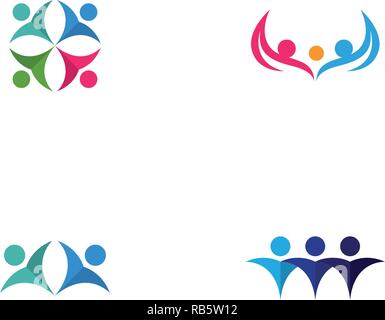 Adoption and community care Logo template vector icon Stock Vector