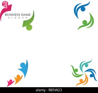 Adoption and community care Logo template vector icon Stock Vector