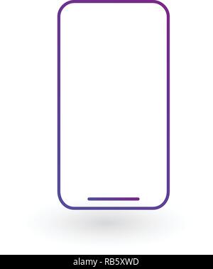 Mobile phone or smartphone line icon, outline vector sign, linear style pictogram isolated on white. Editable stroke Stock Vector