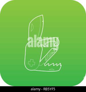 Penknife icon green vector Stock Vector