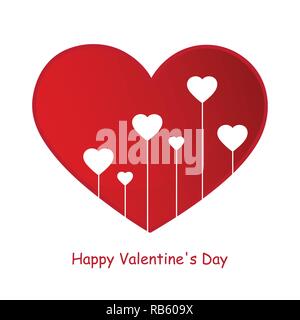 Happy Valentines Day heart decoration isolated on white background vector illustration EPS10  Stock Vector