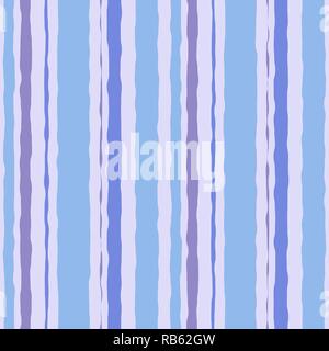 Blue striped watercolor brush seamless pattern. Vector background. Stock Vector
