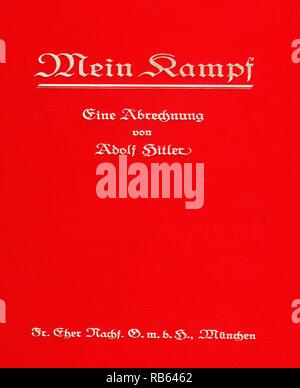 Mein Kampf, 'My Struggle' autobiographical manifesto by Nazi leader Adolf Hitler, Volume 1 of Mein Kampf was published in 1925 and Volume 2 in 1926 Stock Photo