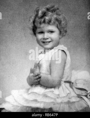 Princess Elizabeth aged 3 or 4. later Elizabeth II (Elizabeth Alexandra Mary; born 21 April 1926[a]) constitutional monarch of 16 sovereign states, known as the Commonwealth realms, and their territories and dependencies, and head of the 53-member Commonwealth of Nations. Stock Photo