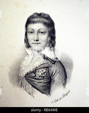 Louis Charles, Dauphin of France (1785-1795) the lost Dauphin, son of Louis XVI and Marie Antoinette. Lithograph, Paris, c1840. Stock Photo