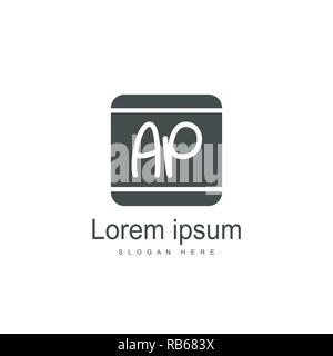 AP Letters Logo Design. Simple and Creative Black Letter Concept Illustration. Stock Vector