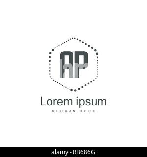 AP Letters Logo Design. Simple and Creative Black Letter Concept Illustration. Stock Vector