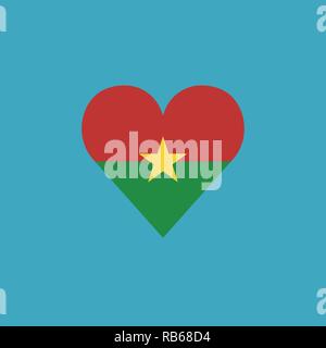 National flag of the Burkina Faso in the shape of a heart and the  inscription I love Burkina Faso. Vector illustration Stock Vector Image &  Art - Alamy