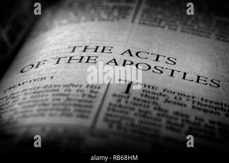 Bible New Testament Christian Teachings Gospel Acts of Apostles Stock Photo