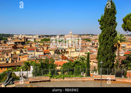 View of Rome from the Pincio Hill, Rome, Italy Stock Photo