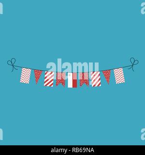 Decorations bunting flags for Malta national day holiday in flat design. Independence day or National day holiday concept. Stock Vector