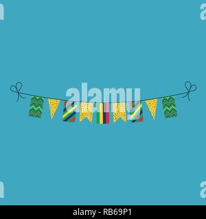 Decorations bunting flags for Mauritius national day holiday in flat design. Independence day or National day holiday concept. Stock Vector
