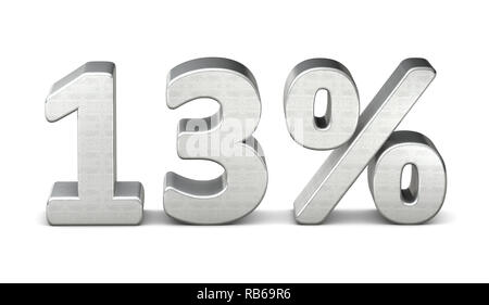 13 percent 3d rendering silver structure Stock Photo