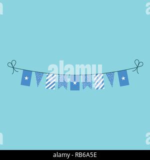 Decorations bunting flags for Somalia national day holiday in flat design. Independence day or National day holiday concept. Stock Vector