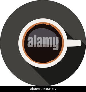 vector coffee cup symbol. flat icon of black coffee Stock Vector