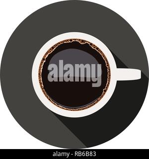 vector coffee cup symbol. flat icon of coffee with foam Stock Vector