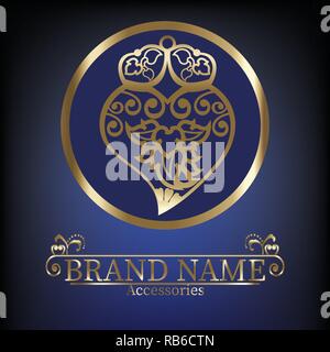 Viana Heart Accessories Brand Name Stock Vector