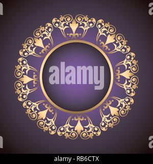 Stylish Background With Golden Vintage Frame Stock Vector