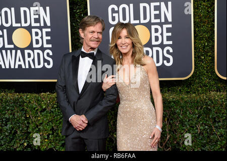 Beverly Hills, USA. 06th Jan, 2019. Golden Globe presenters William H. Macy and Felicity Huffman attend the 76th Annual Golden Globe Awards at the Beverly Hilton in Beverly Hills, CA on Sunday, January 6, 2019. Credit: PictureLux/The Hollywood Archive/Alamy Live News Stock Photo