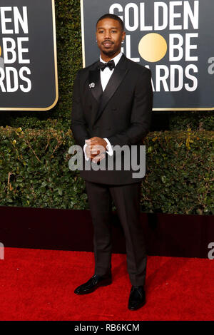 Michael B. Jordan attending the 76th Annual Golden Globe Awards at the Beverly Hilton Hotel on January 6, 2019. Stock Photo