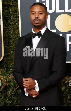 Michael B. Jordan attending the 76th Annual Golden Globe Awards at the Beverly Hilton Hotel on January 6, 2019. Stock Photo