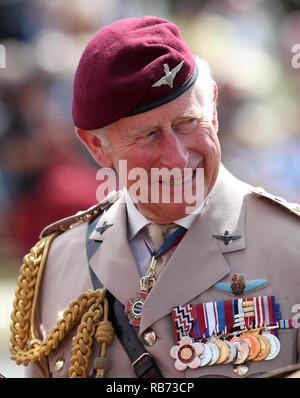 Colchester, Essex, UK. 23rd June, 2017. The Prince of Wales visits Merville Barracks in Colchester, Essex to mark his 40th year as Colonel in Chief Stock Photo