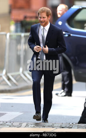 Prince Harry arrives at  Aspire, in Leeds, Yorkshire, as he attends the Leeds Leads Encouraging Happy Young Minds event a charity fair and panel discu Stock Photo