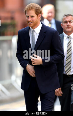 Prince Harry arrives at  Aspire, in Leeds, Yorkshire, as he attends the Leeds Leads Encouraging Happy Young Minds event a charity fair and panel discu Stock Photo