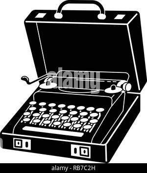 Case typewriter icon, simple style Stock Vector