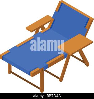 Deck chair icon, isometric style Stock Vector