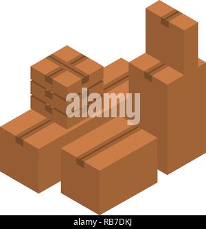 Warehouse delivery box icon, isometric style Stock Vector